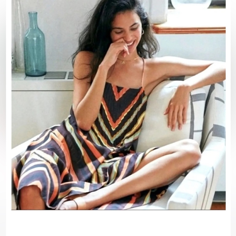 NWT • Anthropologie Runi Chevron Striped Midi Slip Dress